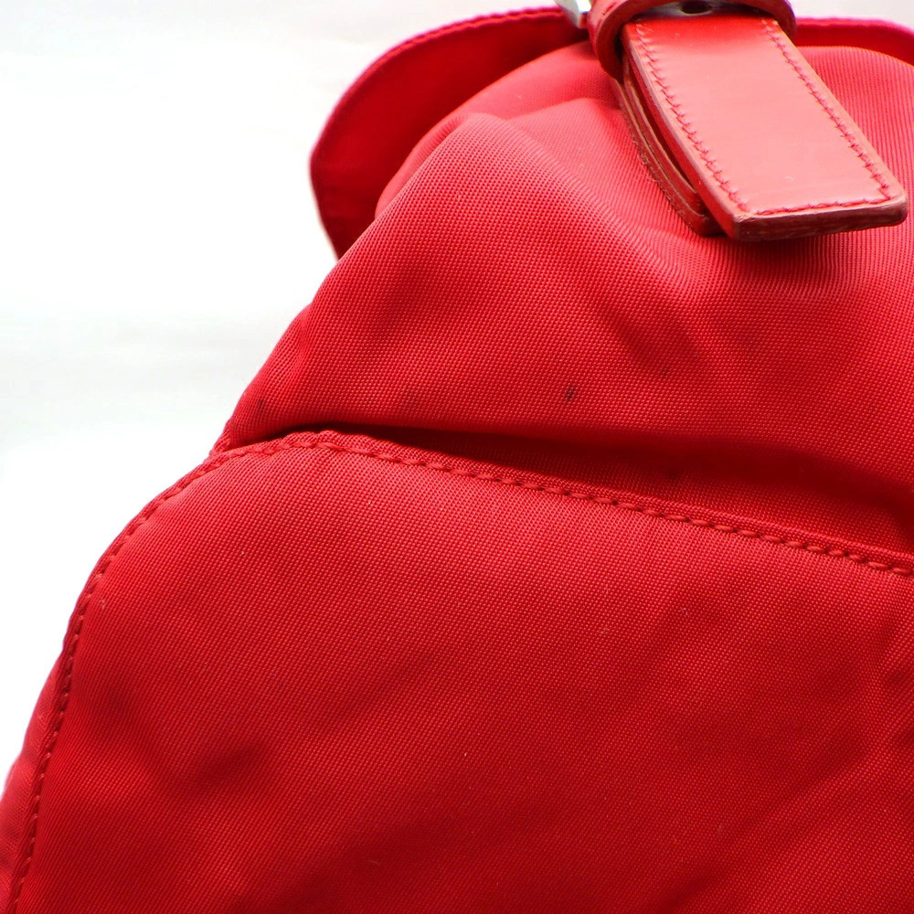 PRADA Backpack VELA ROSSO Red Triangle Plate - Picture 8 of 8